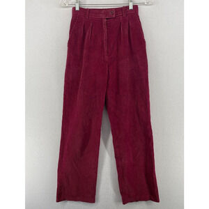 Women's Wide Leg Corduroy Pants - Burgundy